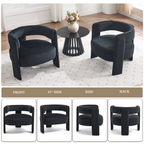 Velvet Accent Chair with Wooden Legs – Mid-Century Modern Living Room Armchair