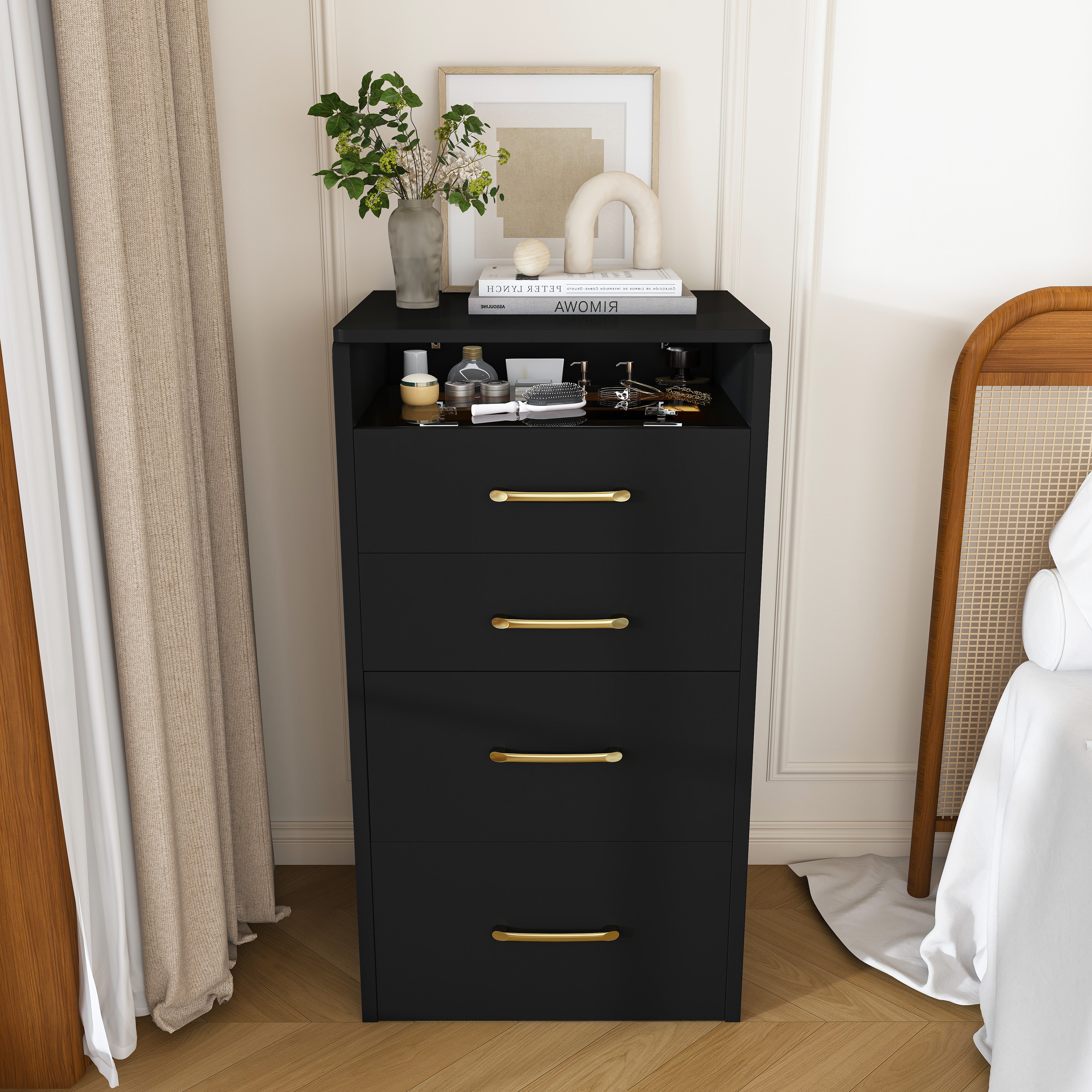 3-in-1 Black Makeup Vanity Desk with Flip-Up Mirror, Glass Top & 3 Drawers Secondary image