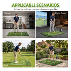 5'x4' Indoor/Outdoor Golf Hitting Mat with Cross Stance Guide & 7 Tee Positions