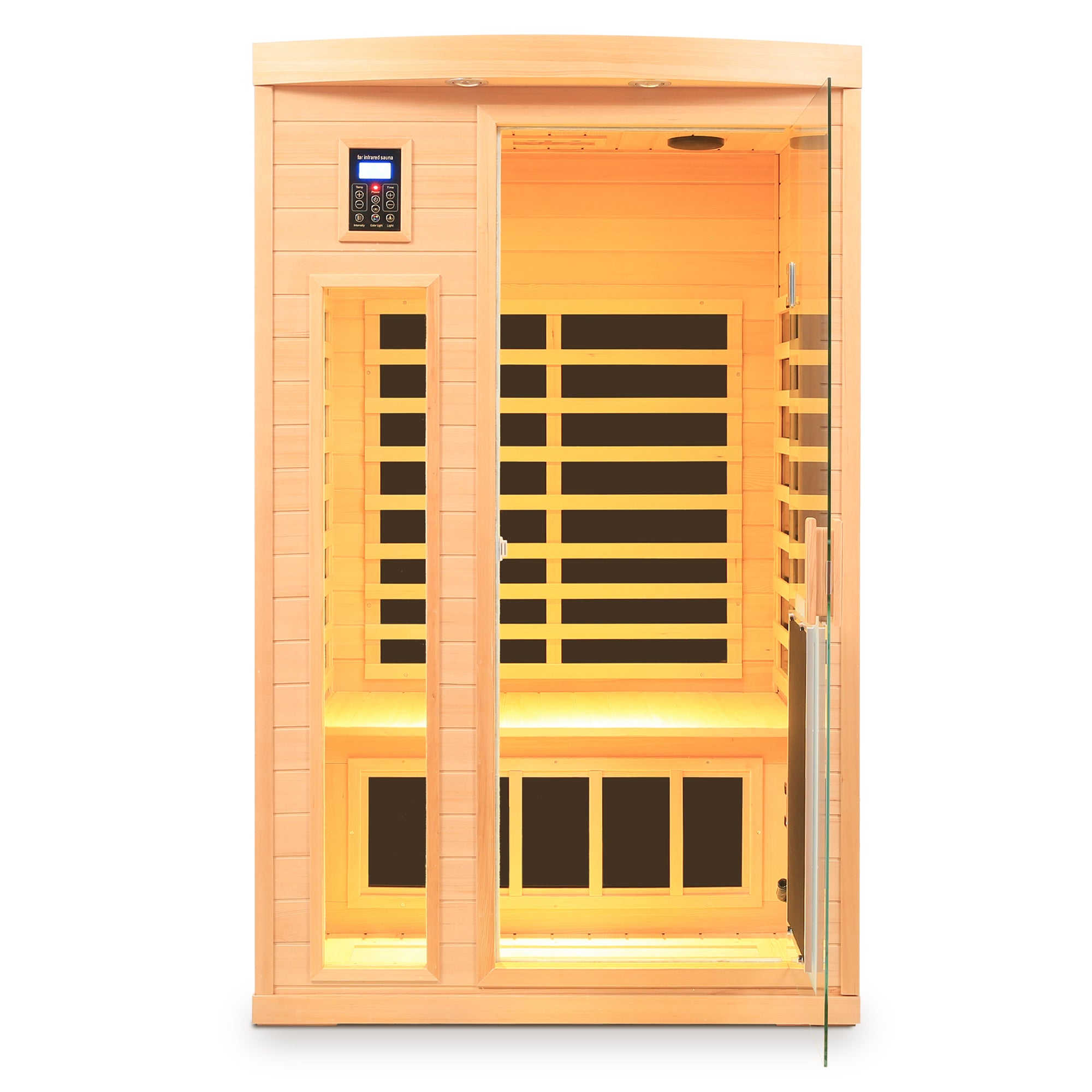 Hemlock Wood Two-Person Far-Infrared Indoor Sauna Room with Low EMF