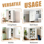 Interior view highlighting adjustable shelf positions and metal construction