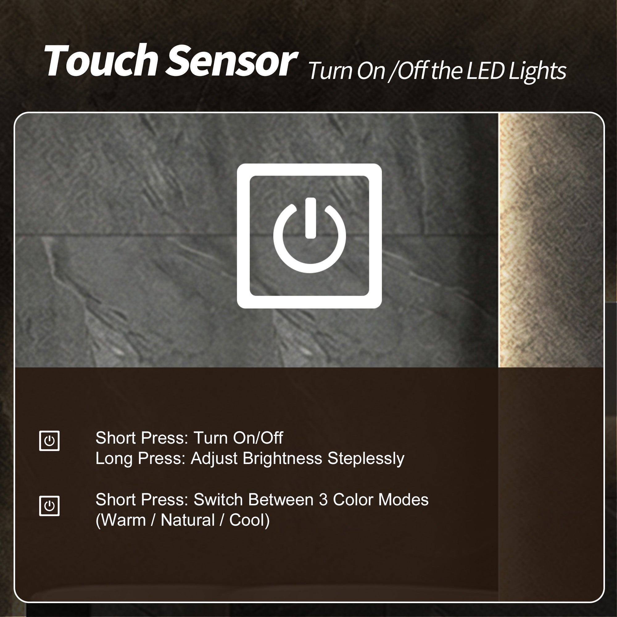 Wall-Mounted LED Full Length Mirror – 63" x 24" Backlit Dressing Mirror with 3 Color Temperatures & Stepless Dimming