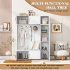 American-Style 4-in-1 Hall Tree with Padded Bench & 4 Hooks - product detail image 9