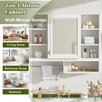 35-inch Wall-Mount Mirror Cabinet with Adjustable Shelves, Soft-Closing Door – Modern Bathroom Storage
