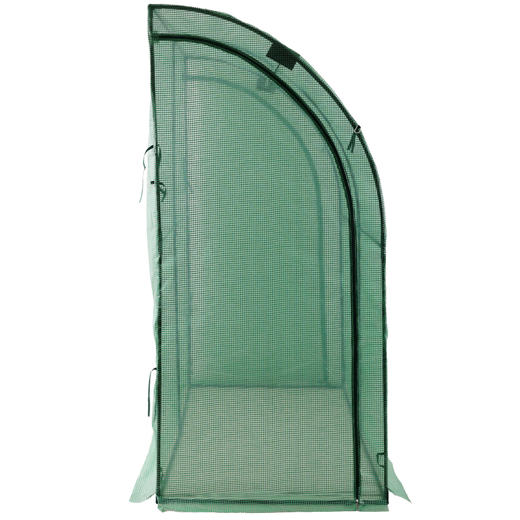 3-Tier Lean-To Portable Greenhouse with Wire Shelves & Zipper Doors – 79" x 39" x 83"