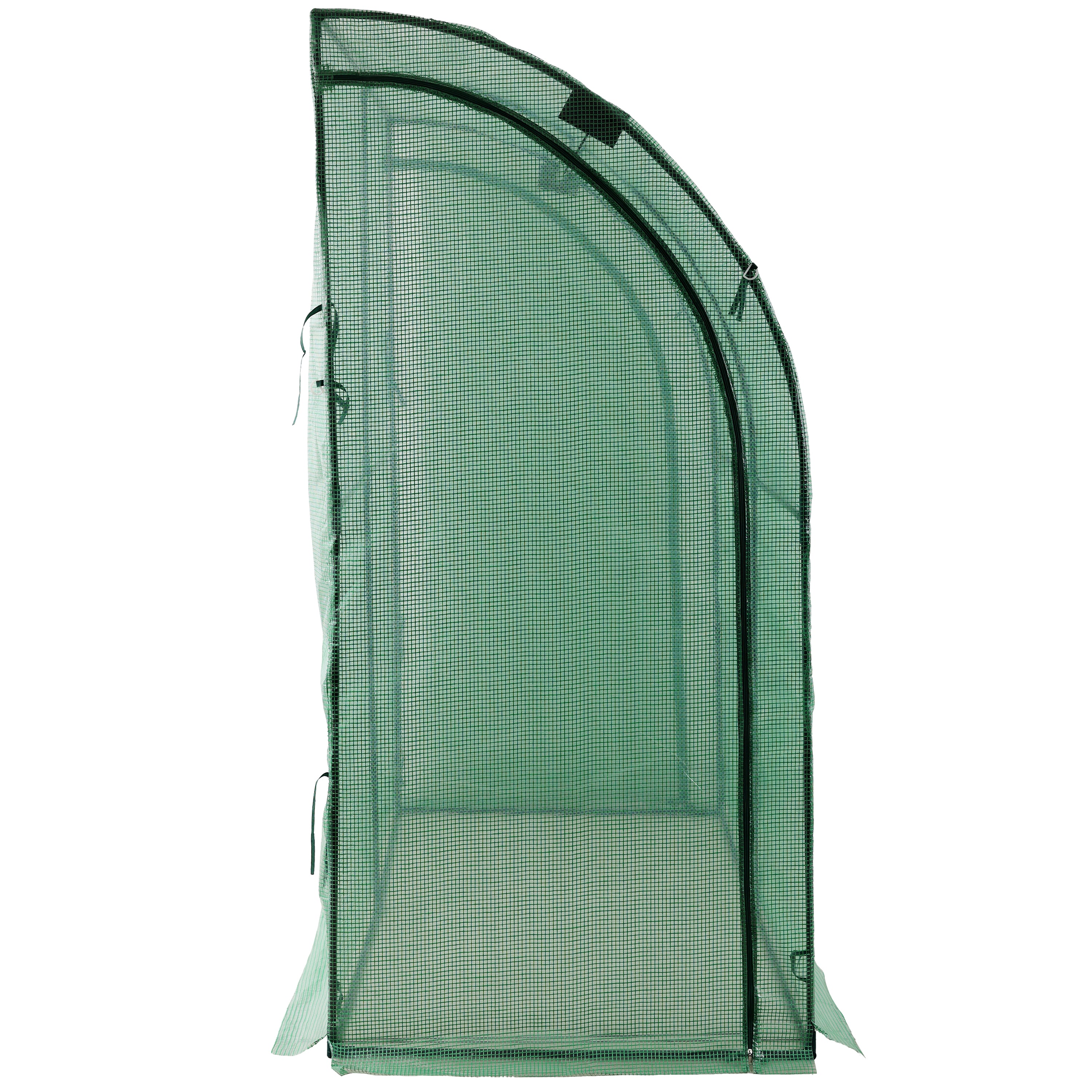 3-Tier Lean-To Portable Greenhouse with Wire Shelves & Zipper Doors – 79" x 39" x 83"
