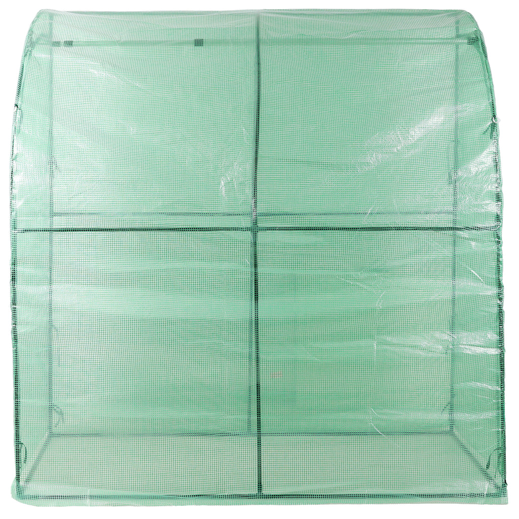 3-Tier Lean-To Portable Greenhouse with Wire Shelves & Zipper Doors – 79" x 39" x 83"