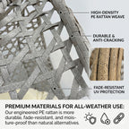 Folding HDPE Rattan Hanging Egg Chair with Stand – Indoor/Outdoor Patio Swing Basket