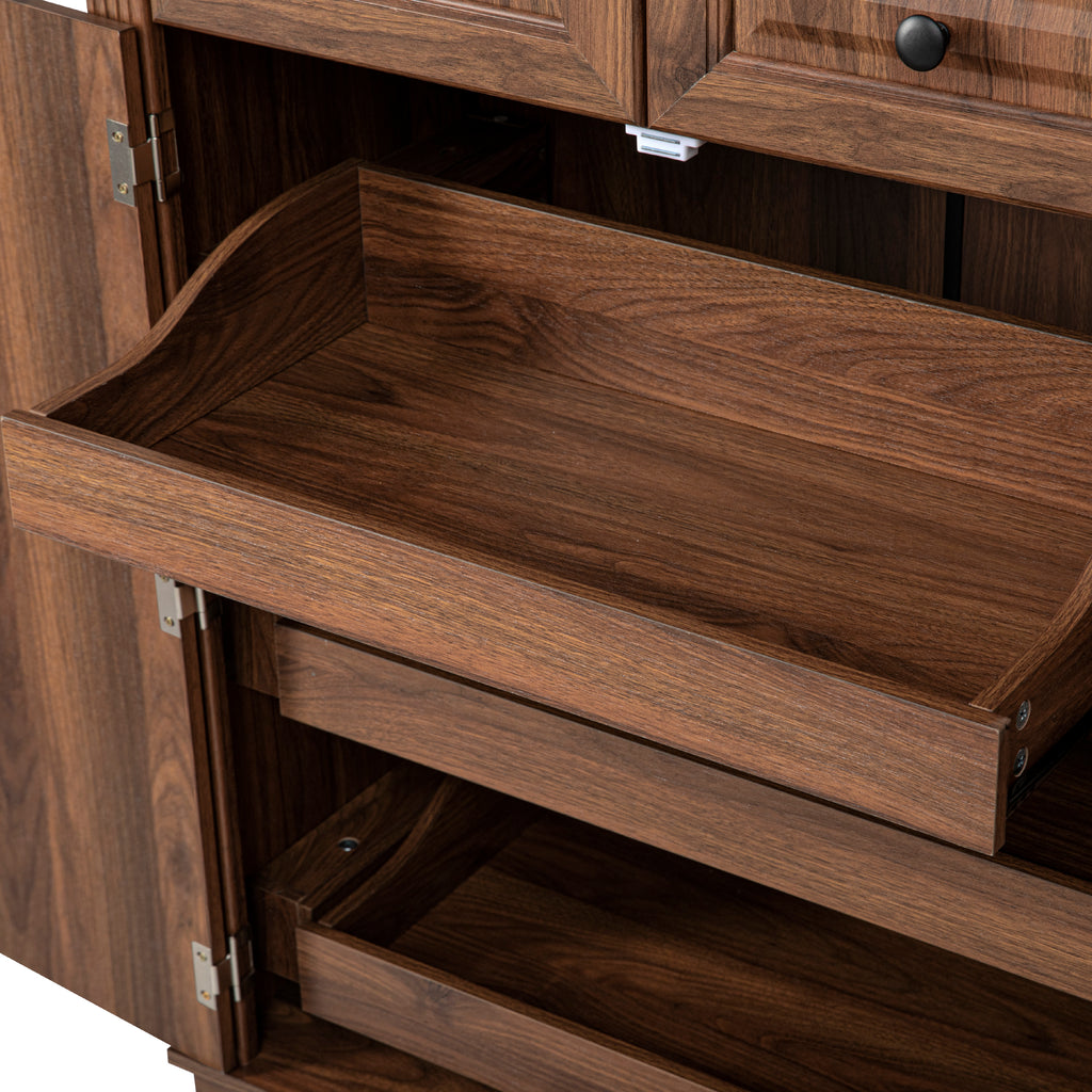71" Farmhouse Pantry Cabinet with 3 Pull-Out Organizers, 4 Doors & 2 Drawers - product detail image 8