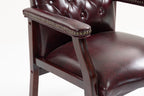 Burgundy Leather Guest Chair with Padded Seat & Arms – Ergonomic Mid-Back Office Chair - product detail image 6
