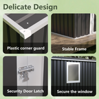 4 ft x 9 ft Metal Garden Shed with Hinged Door and Fixed Window