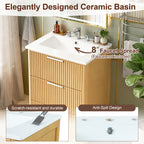 24-inch Modern Bathroom Vanity with Ceramic Sink and Wood Cabinet