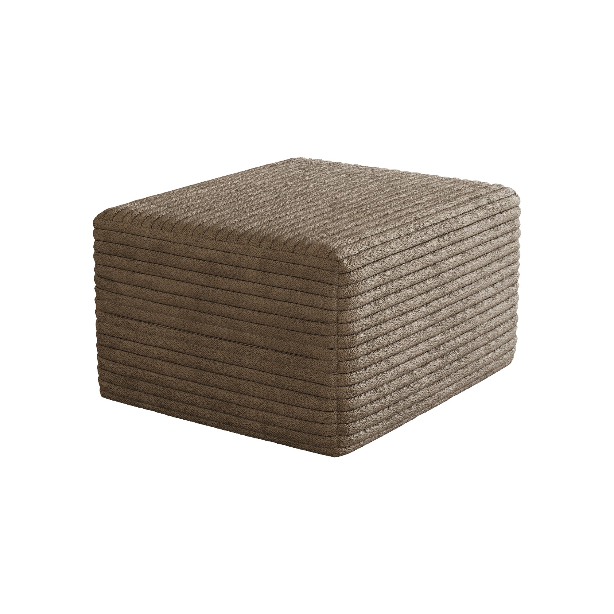 Camel Plush Corduroy Ottoman – No Assembly Required