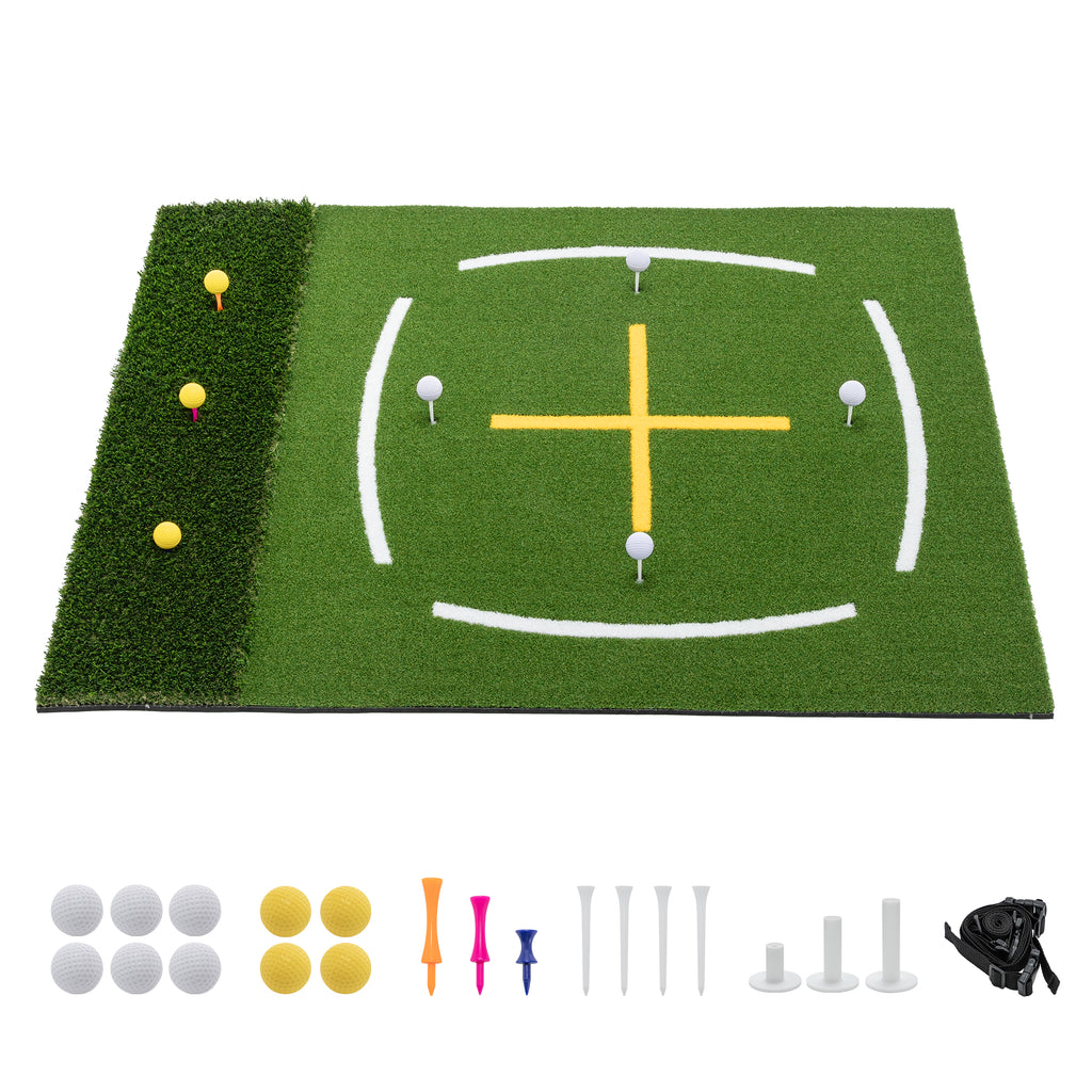 5'x4' Indoor/Outdoor Golf Hitting Mat with Cross Stance Guide & 7 Tee Positions