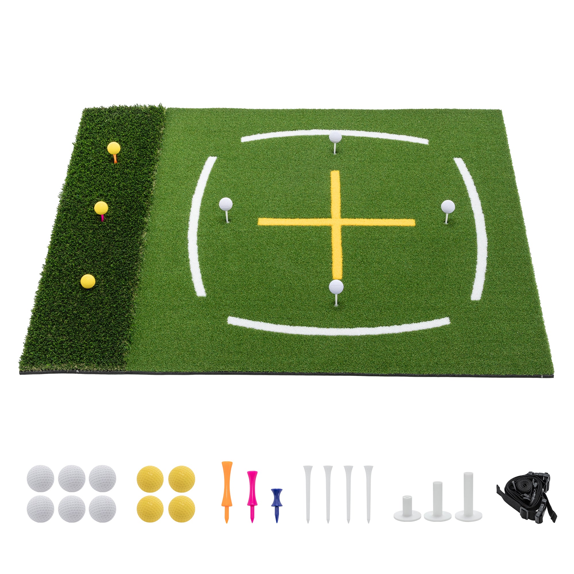5'x4' Indoor/Outdoor Golf Hitting Mat with Cross Stance Guide & 7 Tee Positions