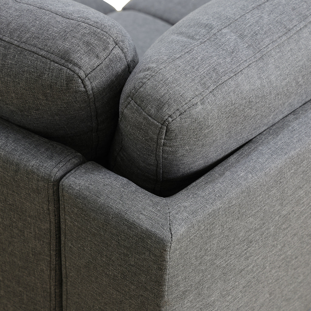 L-Shaped Sectional Sofa with Cup Holders – Dark Gray - product detail image 8