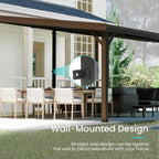 12 ft x 20 ft Wall-Mounted Lean-To Gazebo with Galvanized Steel Roof – Brown