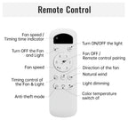 48-Inch Indoor Ceiling Fan with Light, Reversible DC Motor & 3-Color LED, White