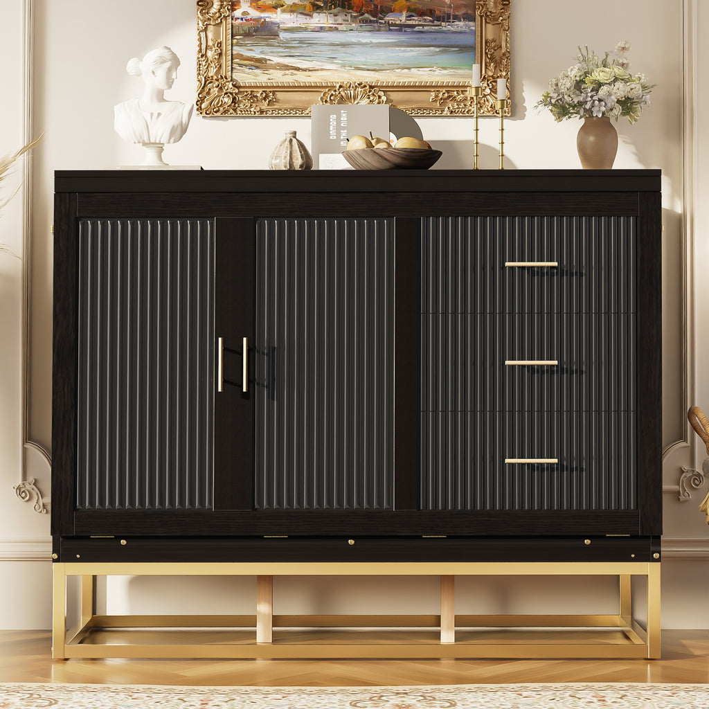 Queen Murphy Bed Cabinet with Espresso Finish, Free-Standing Fold-Out Design