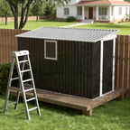 4 ft x 9 ft Metal Garden Shed with Hinged Door and Fixed Window