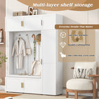 American-Style 4-in-1 Hall Tree with Padded Bench & 4 Hooks - product detail image 8