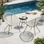 Anson Outdoor Basket Chair Set of 2 – White PE Rattan & Steel