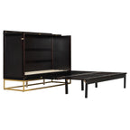 Queen Murphy Bed Cabinet with Espresso Finish, Free-Standing Fold-Out Design