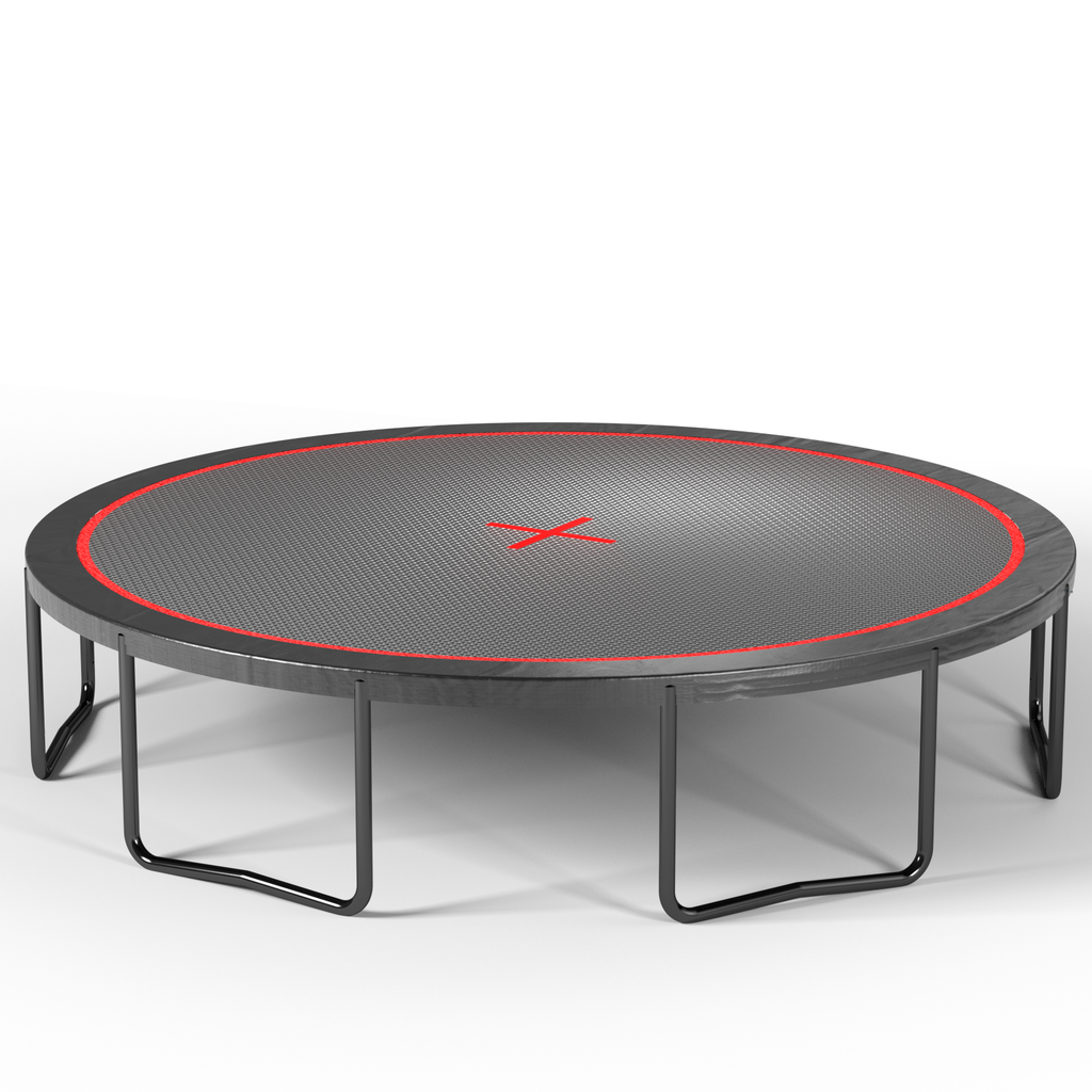 16-Foot Outdoor Trampoline with Safety Enclosure, Basketball Hoop & Ladder – Black and Red