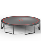 16-Foot Outdoor Trampoline with Safety Enclosure, Basketball Hoop & Ladder – Black and Red
