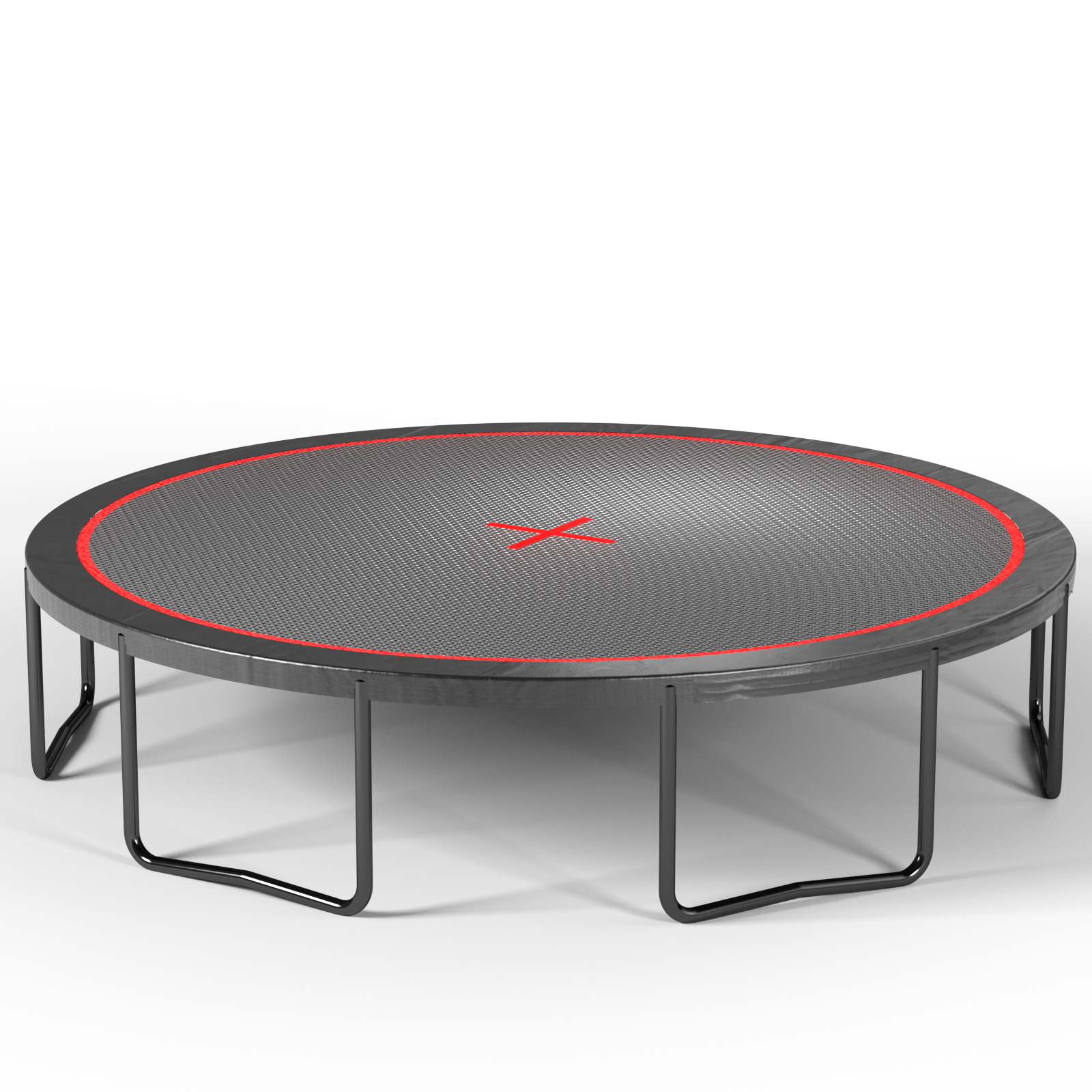 16-Foot Outdoor Trampoline with Safety Enclosure, Basketball Hoop & Ladder – Black and Red