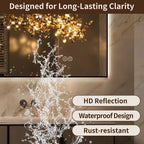 30" x 36" LED Bathroom Mirror with Anti-Fog, Dimmable Light & 3 Color Temperatures