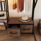 Full Size Metal Loft Bed with Desk, LED Light & Storage Shelves