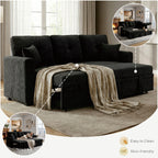 Open storage compartment under chaise section