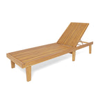 Nadine Wooden Chaise Lounge Chair – Adjustable Outdoor Patio Lounger