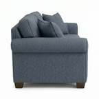 Irlanda 2-Seat Sofa – Made in USA, Teal Polyester Upholstery, Rolled Arms - product detail image 7