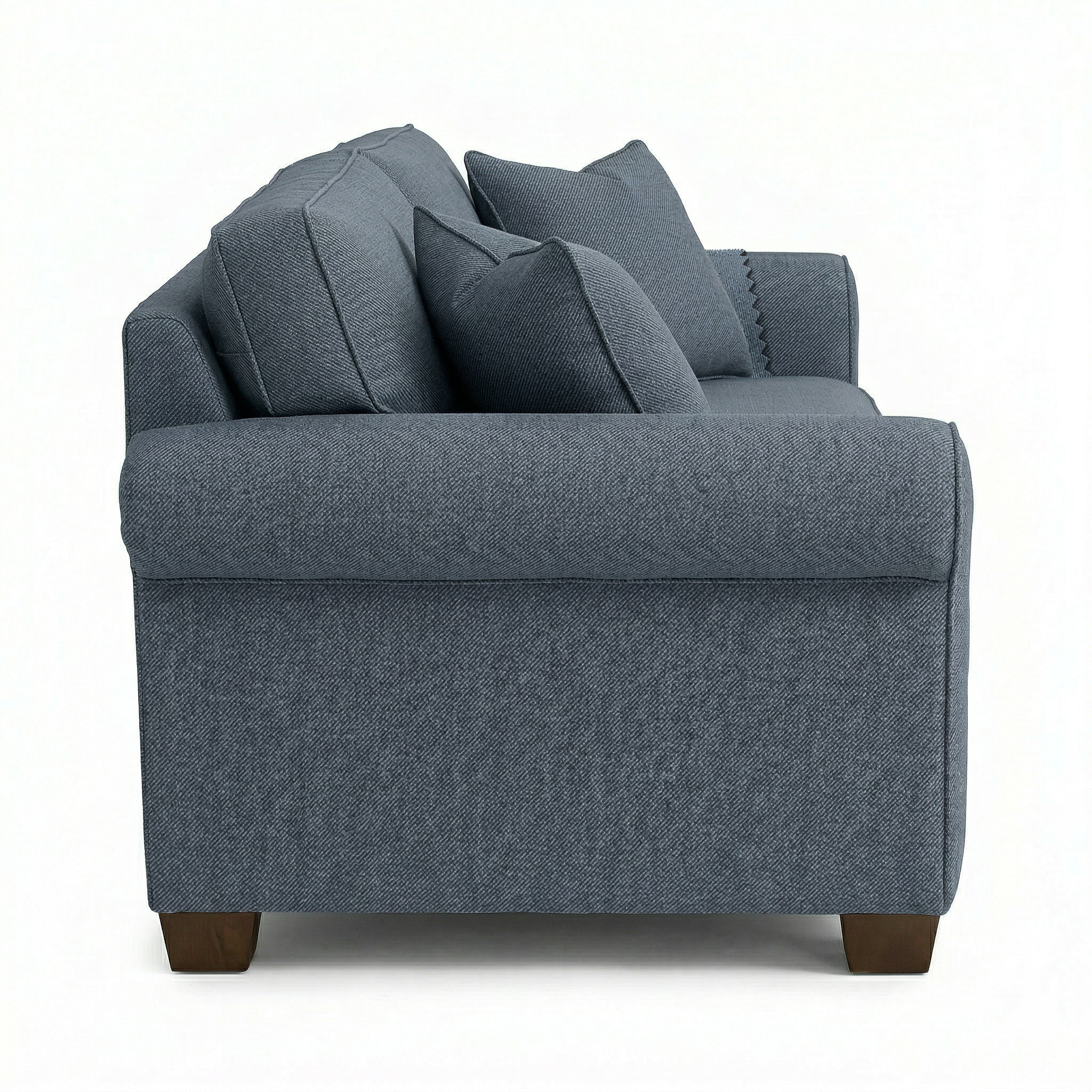 Irlanda 2-Seat Sofa – Made in USA, Teal Polyester Upholstery, Rolled Arms - product detail image 7