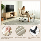 Beige 2-Piece Dining Chair Set with Memory Foam Cushions & Metal Frame