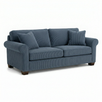 Irlanda 2-Seat Sofa – Made in USA, Teal Polyester Upholstery, Rolled Arms - product detail image 5