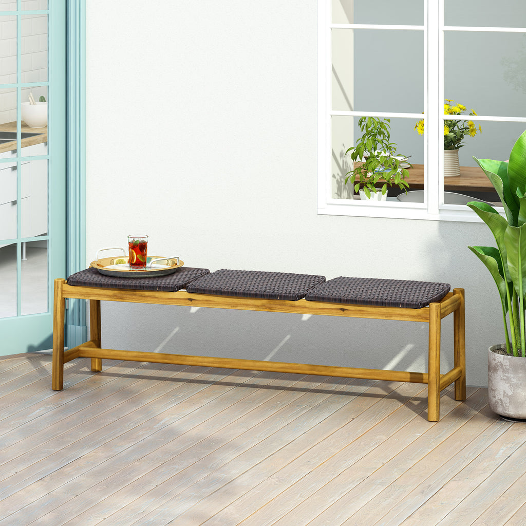 Top-down view highlighting bench width and seating surface