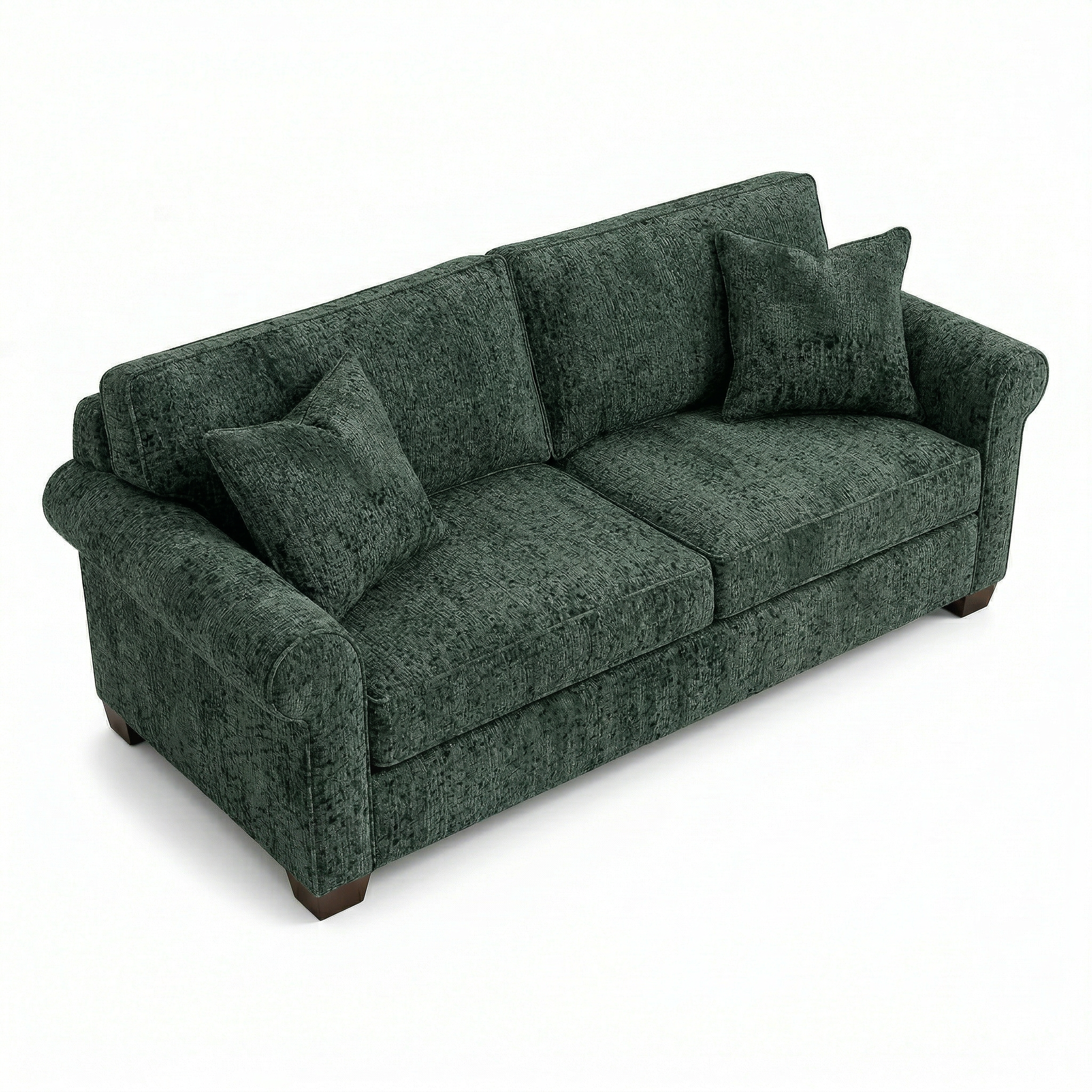 Irlanda Velvet Sofa — 3-Seat, Made in USA, Rolled Arms, Medium-Soft Cushions - product detail image 7
