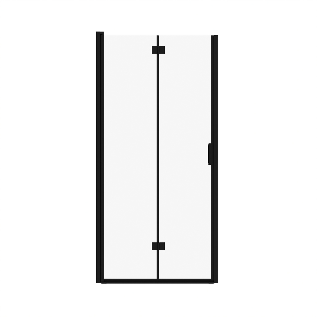 Matte Black Semi-Frameless Folding Pivot Shower Door – 34–35.2" W × 72" H - product detail image 7