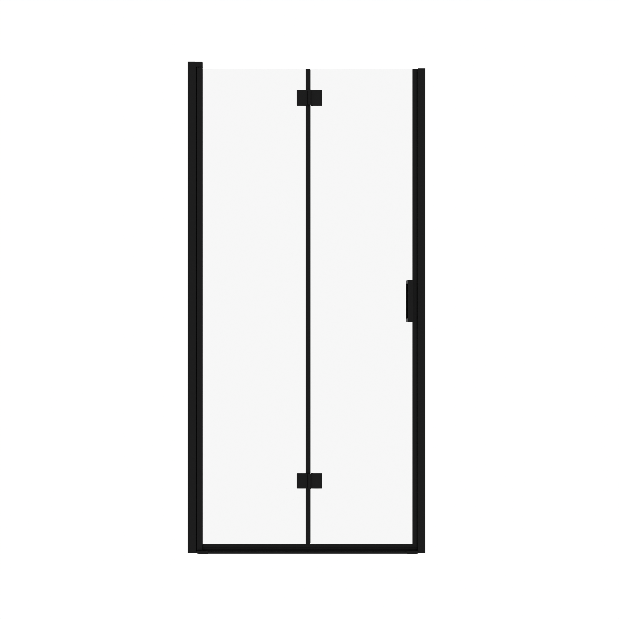 Matte Black Semi-Frameless Folding Pivot Shower Door – 34–35.2" W × 72" H - product detail image 7