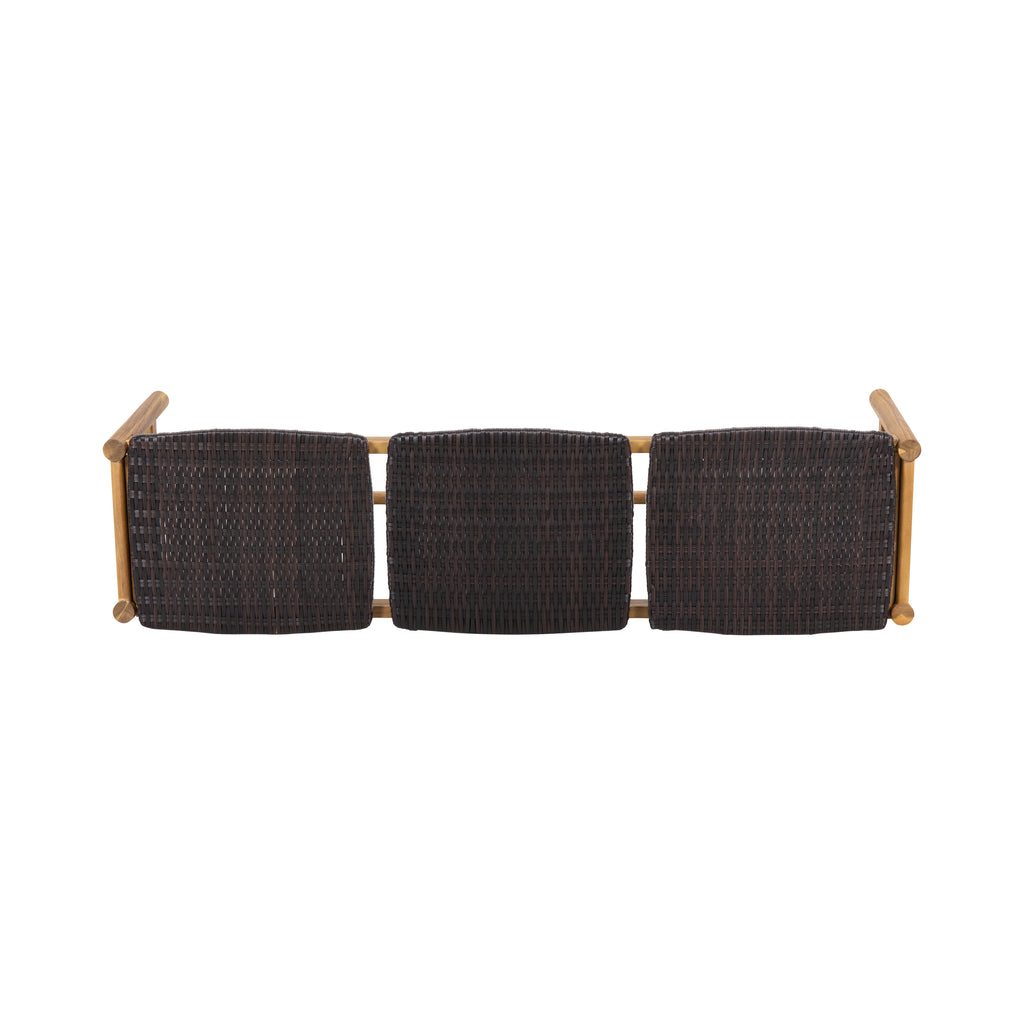 Cambria 3-Seater Outdoor Bench in Teak Acacia Wood - product detail image 7