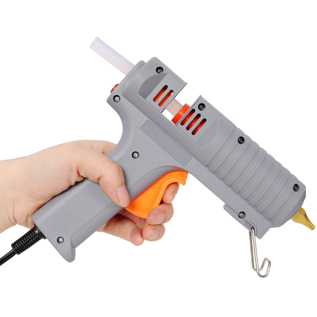 150W Adjustable Temperature Hot Glue Gun with 6 Copper Nozzles & 6 Glue Sticks