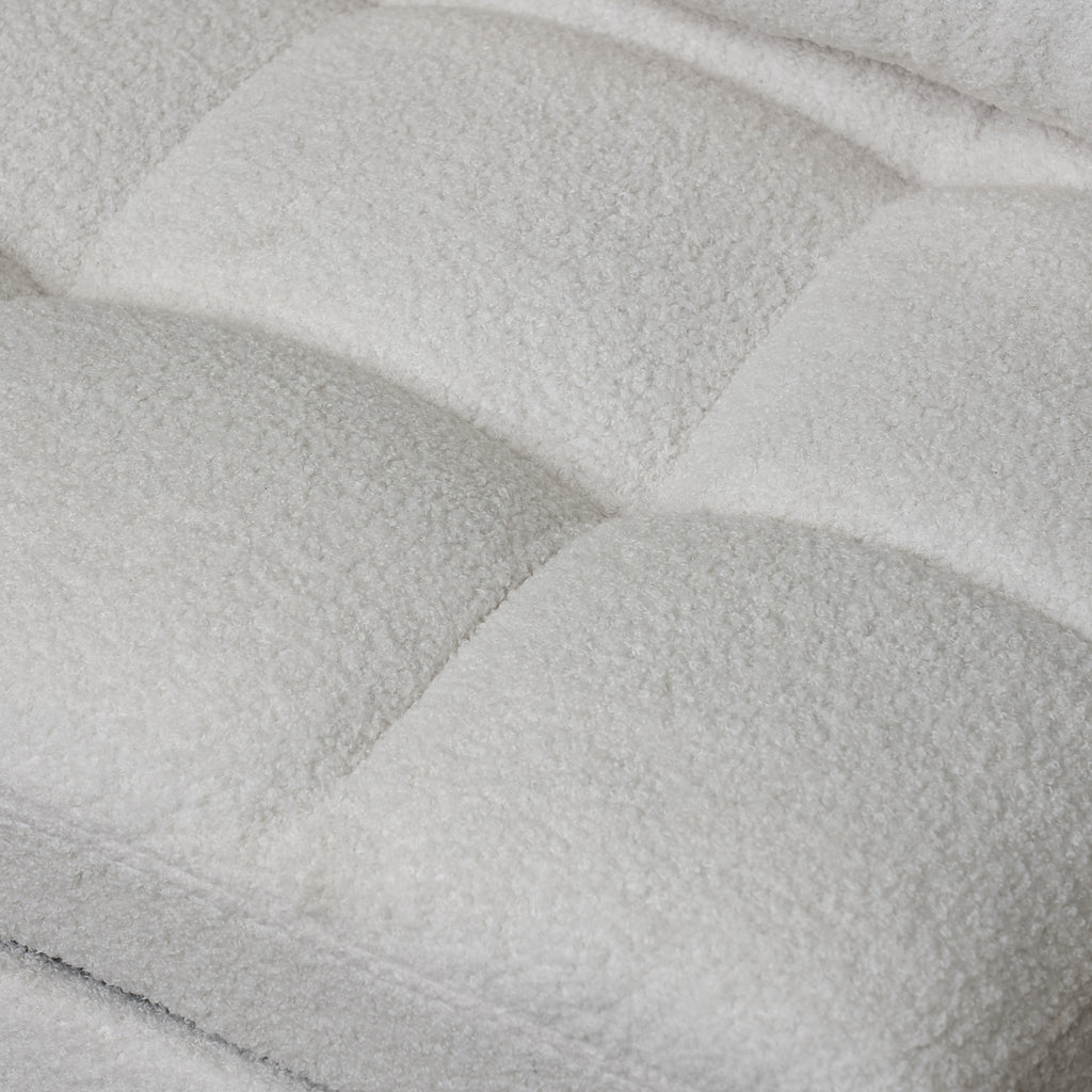 Single Sofa Bed with Adjustable Backrest, Teddy Fabric, USB Port & Side Pockets
