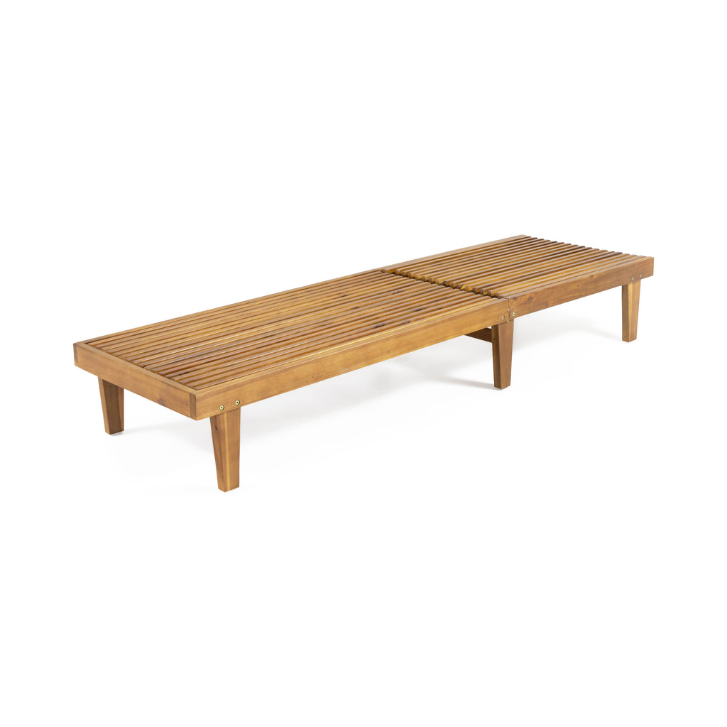Nadine Wooden Chaise Lounge Chair – Adjustable Outdoor Patio Lounger