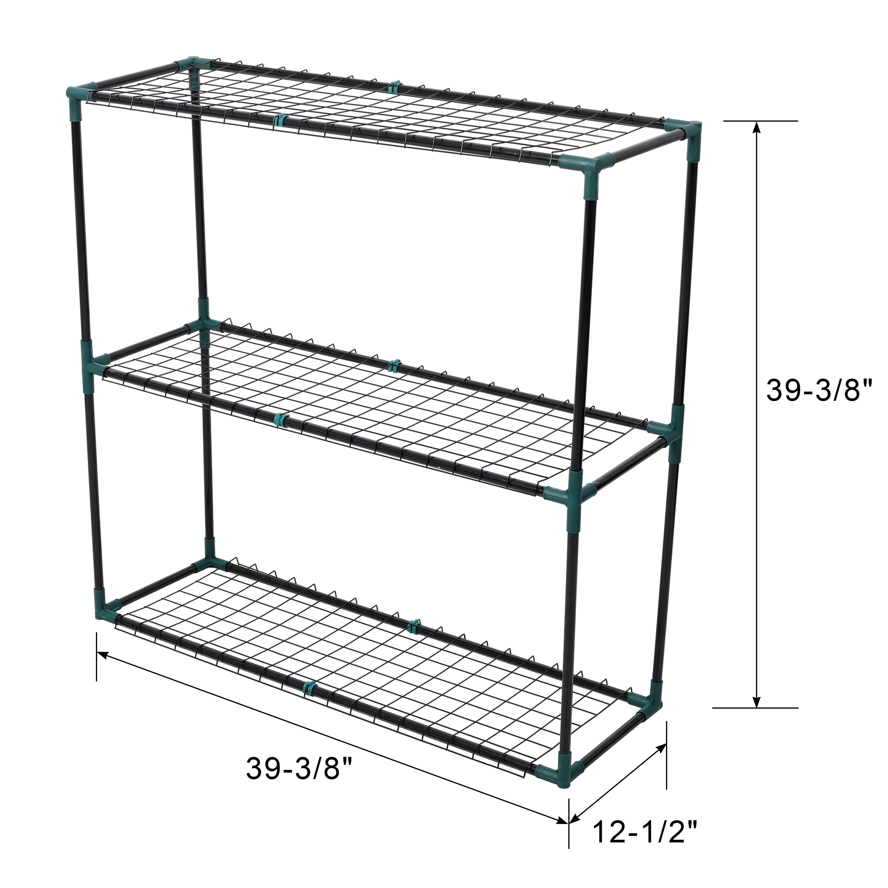 3-Tier Lean-To Portable Greenhouse with Wire Shelves & Zipper Doors – 79" x 39" x 83"