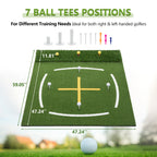 5'x4' Indoor/Outdoor Golf Hitting Mat with Cross Stance Guide & 7 Tee Positions