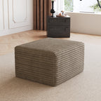 Camel Plush Corduroy Ottoman – No Assembly Required