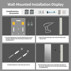 59 in x 16 in Full Length Wall Mirror – 5mm Copper-Free Silver Glass, Shatter-Resistant Backing